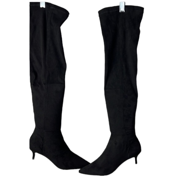 SCHUTZ Helga Black Microsuede Over The Knee Boot Size 5.5 - Picture 3 of 13